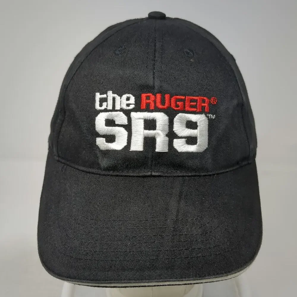 Ruger SR9 Logo Black OS Baseball Cap Hat Adjustable Strapback Sandwich Bill